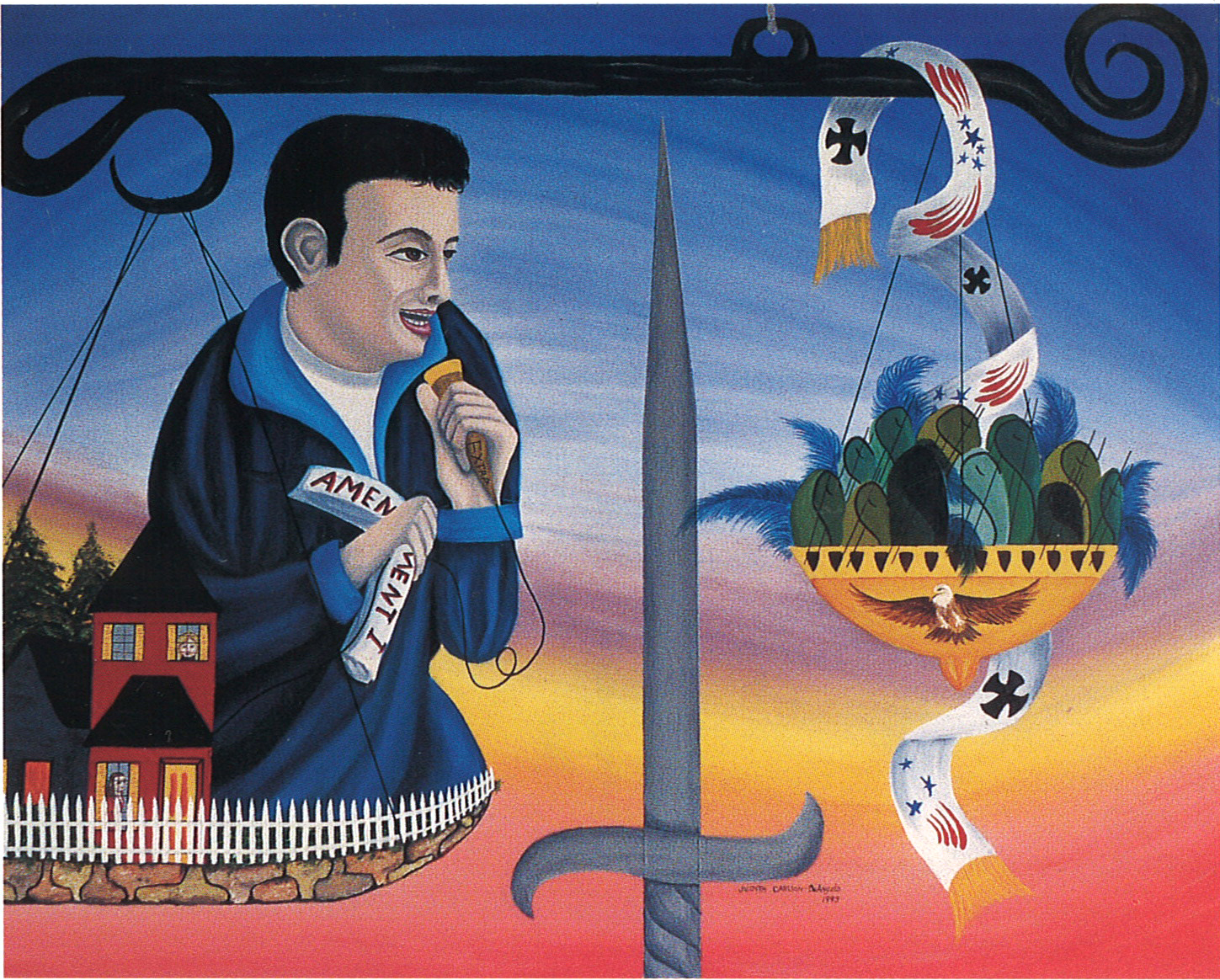 The Bruce Act (featuring Lenny Bruce) - oil/acrylic on canvas 24" X 30"